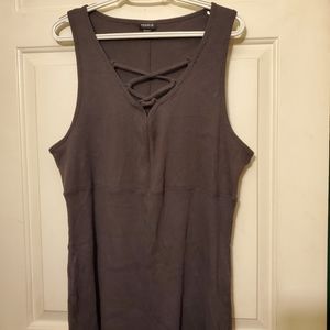 Ribbed crisscross tie tank top